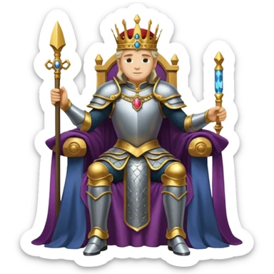 The Emperor tarot card emoji, inspired by Rider Waite Smith deck, regal figure on throne, concise, colorful sticker