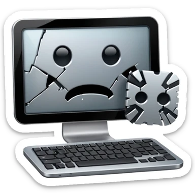 damaged computer sticker