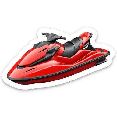 jet ski (red black and white) on the sea sticker