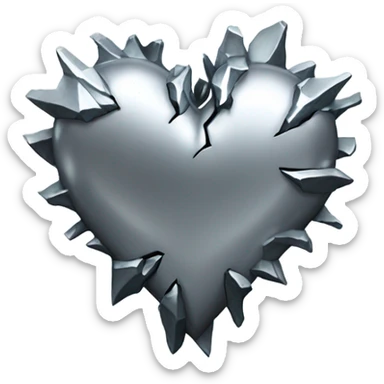 silver broken heart sticker