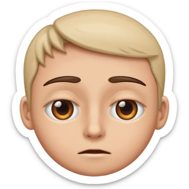 the right eye is wide opened, the left eye is half closed. sticker