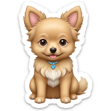 Pomeranian poodle chihuahua mix with less fur sticker