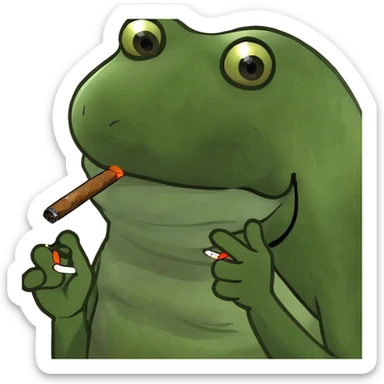 Frog smoking a Cuban cigar sticker