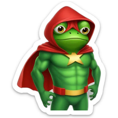 frog-in-superhero-costume-with-red-cape sticker