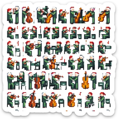 orchestra playing 12 Days of Christmas, festive sticker