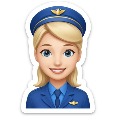 A friendly female flight attendant sticker