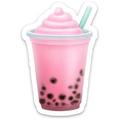 soft pink bubble tea  sticker