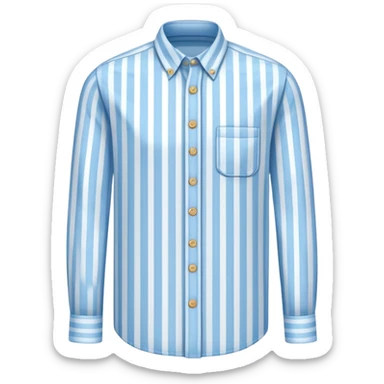 light blue and white vertically striped button down shirt, isolated sticker