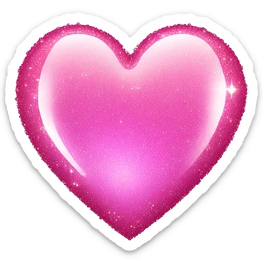 Pink sparkling heart sticker
