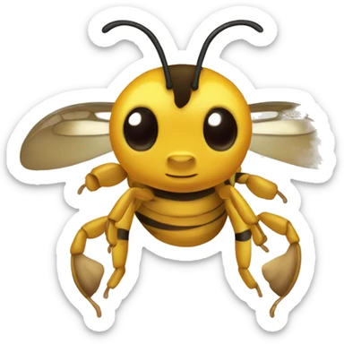 the body of a honey bee the head of the honey bee is a yellow python head sticker