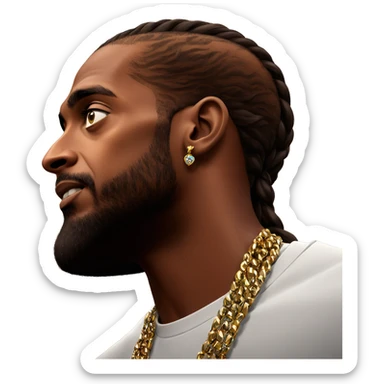 dark-skinned male with jewelry sticker