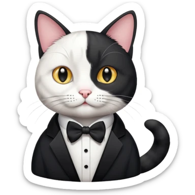Black and white cat with tuxedo on  sticker