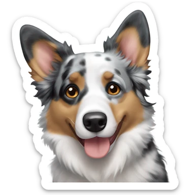 blue merle corgi and Australian shepherd mix sticker