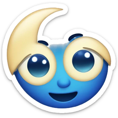 Blue moonlight with sparkles sticker