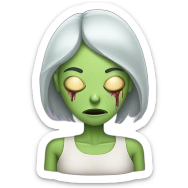 sleepy zombie woman sticker
