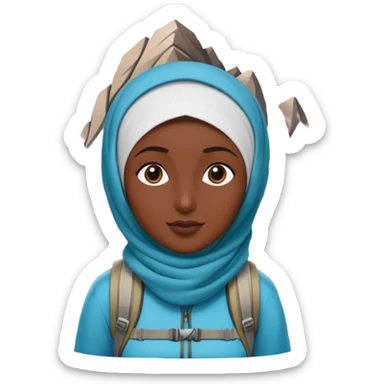 Muslim hiking huge mountain sticker