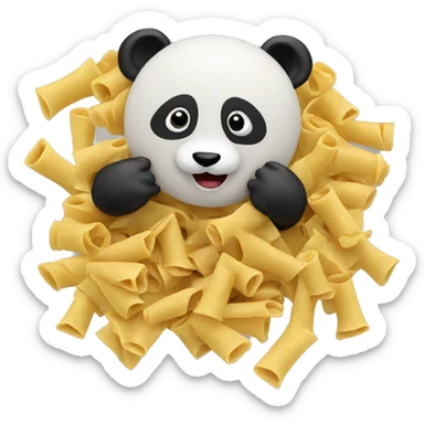 panda made out of pasta doing a powerpoint presentation sticker