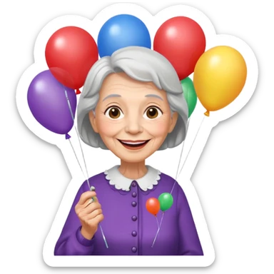 balloons holder ol woman sticker