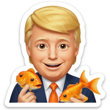 trump eating goldfish sticker