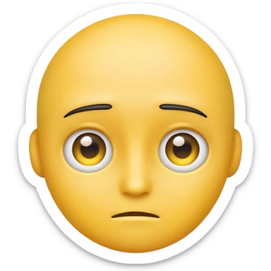 emoji with *NO* eyebrows staring into your soul  sticker