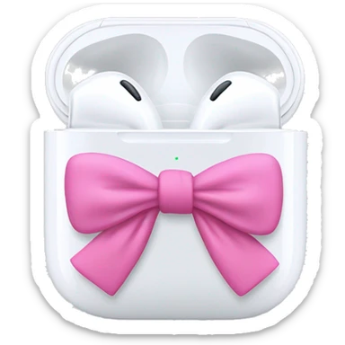 airpod maxes with pink bows on it sticker