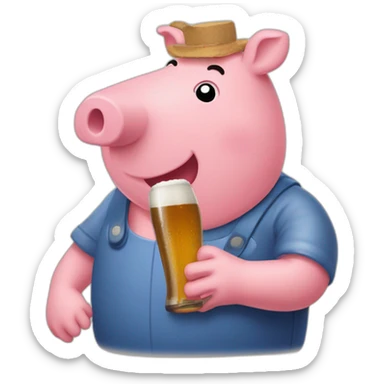 Pepa pig qui bois une bière sticker