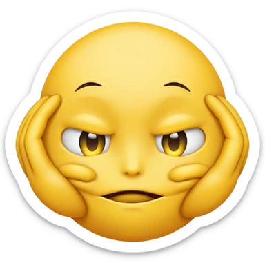 yellow emoji with cross eyes strangling itself sticker