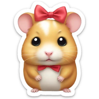  A Hamster who is sad with a bow on its head sticker