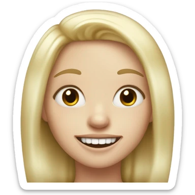white blonde girl with big teeth and puffy cheeks sticker