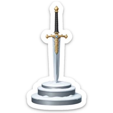 sharp sword in snow pedestal sticker