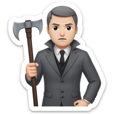 man executioner in gray suit sticker