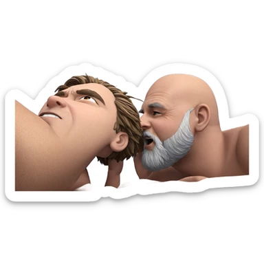 boys relaxing under blue sky sticker