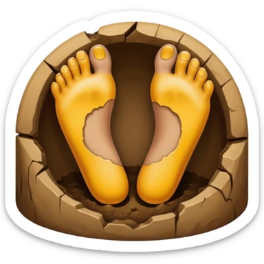 foot in hole sticker