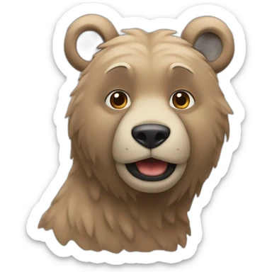 Potin qui se bat qu’intrépide un ours sticker