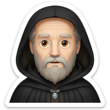 A wandering philosopher in a long black cloak sticker
