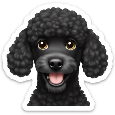 Black poodle smiling sticker