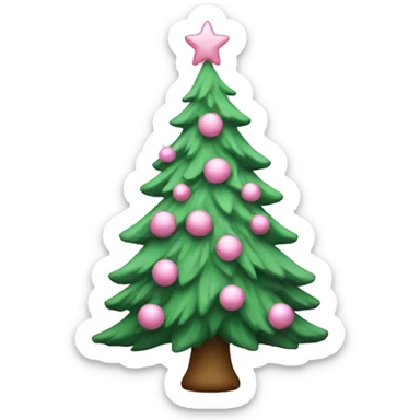 light pink christmas tree sticker