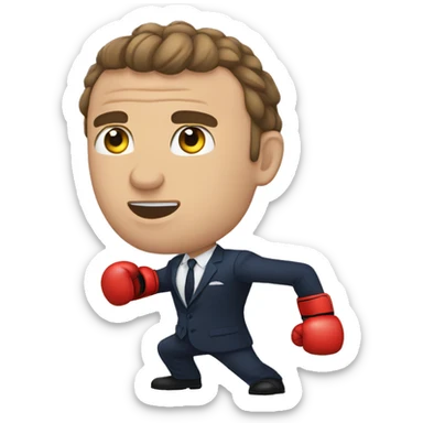 Macron qui fait de la boxe  sticker