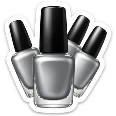 silvery nail polish black sticker