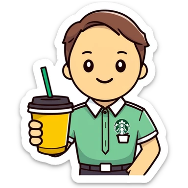 Preppy emoji with a Starbucks sticker