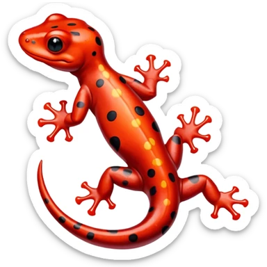 red-spotted salamander with black body and bright red spots sticker