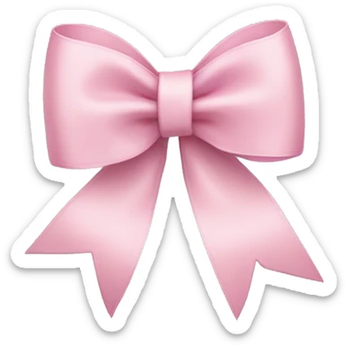 light pink ribbon bow sticker