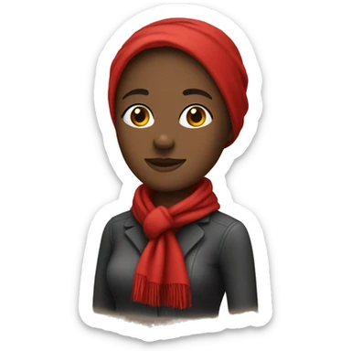 woman with red scarf  sticker