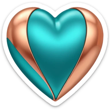 A teal, burnt orang, and rose gold heart, please.  sticker