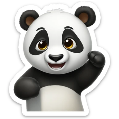 Panda holding a sign that says hooray sticker