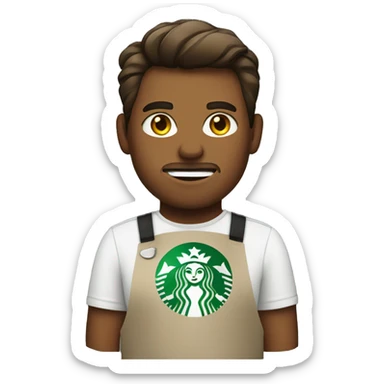 angry starbucks barista holding a pride banner sticker