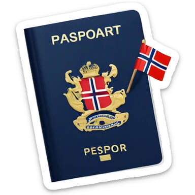 passport next to norwegian flag sticker