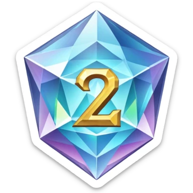 The official "2" from the Smite 2 logo but in a "Diamond" texture. sticker