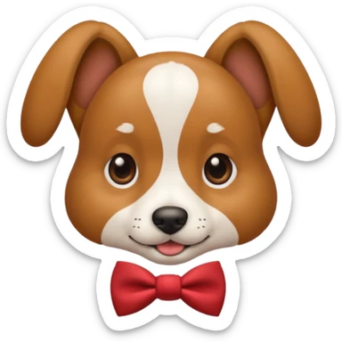 Dog with bow tie sticker