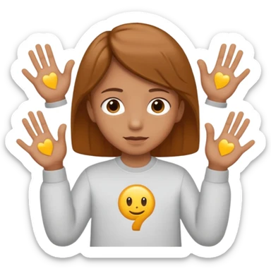 kid with tan hair and holding a six in his hand and a seven and the other hand sticker